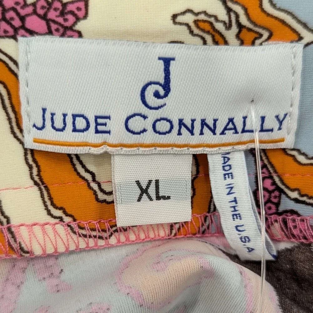 Jude Connally Megan Chinois Brown Watermelon V-Neck Shift Dress XL Made in USA - Picture 7 of 12